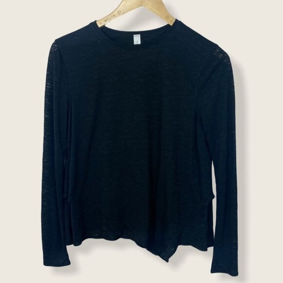 Lululemon Black Sweetest Day Top Burnout Long Sleeves Size 2 TShirt Layering Tee - Picture 3 of 10